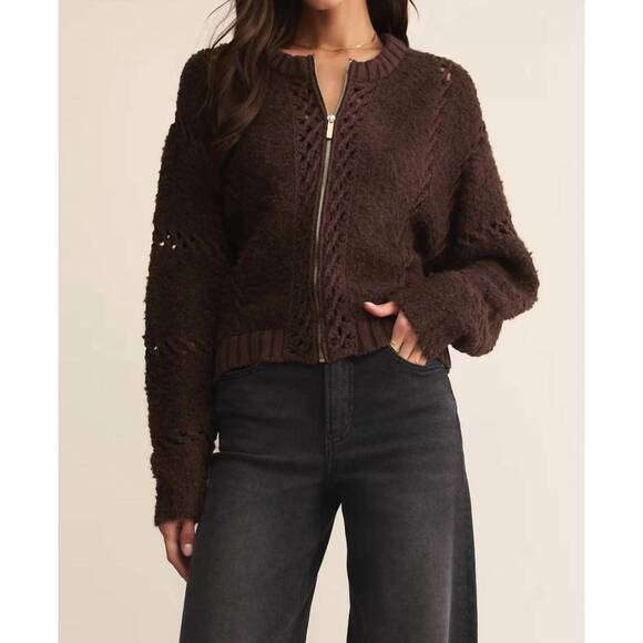 Z SUPPLY Sweaters - NEW Z SUPPLY women's sundance zip up sweater jacket in brown
